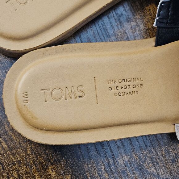 Toms Seacliff Sandals Women's Tan/Black/White Size 9 - Picture 2 of 5